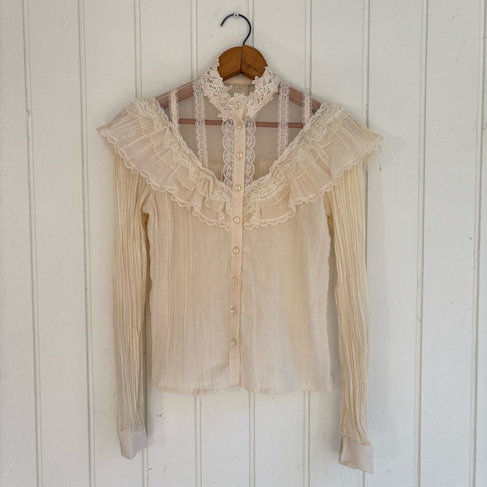 Vintage Jessica McClintock Gunnies Top Size 5